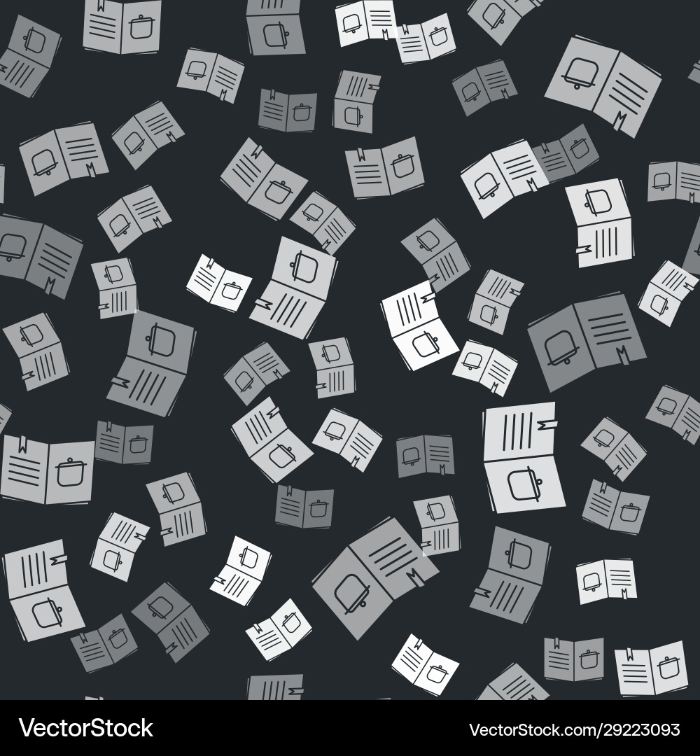 Grey cookbook icon isolated seamless pattern vector image