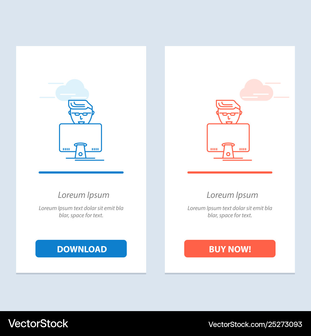 Hacker user gamer programmer blue and red Hacker user gamer programmer blue and red vector image
