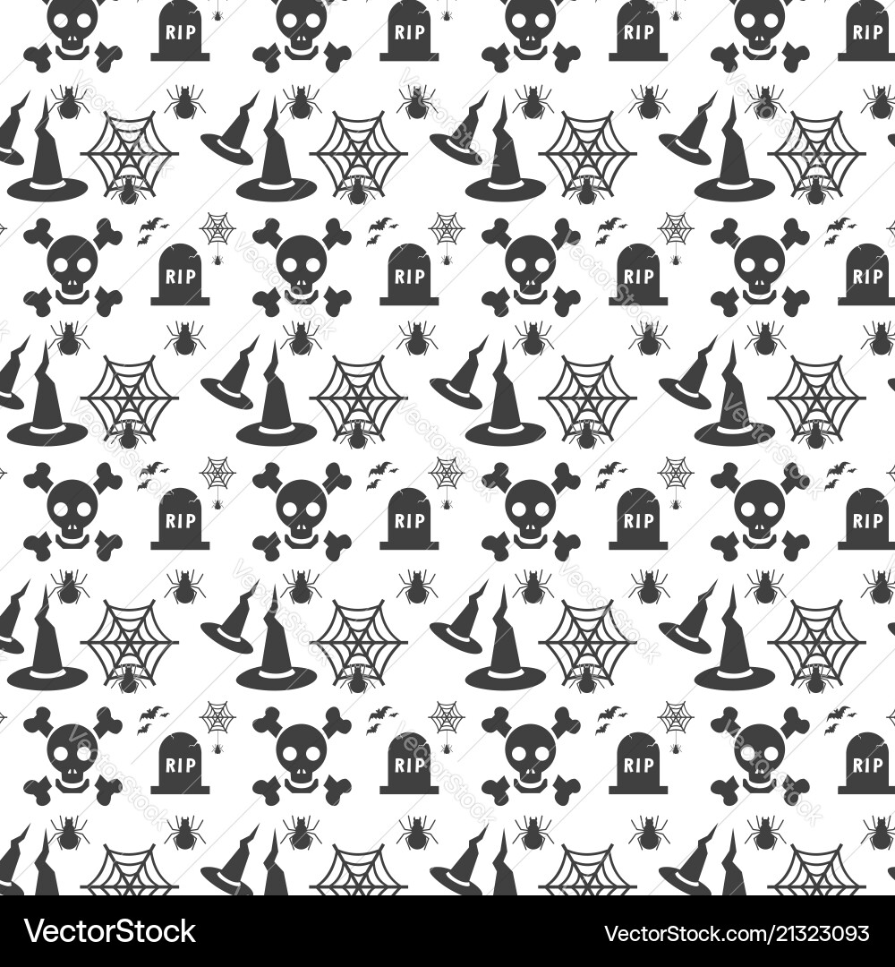 Halloween seamless pattern with different Halloween seamless pattern with different Vector Image