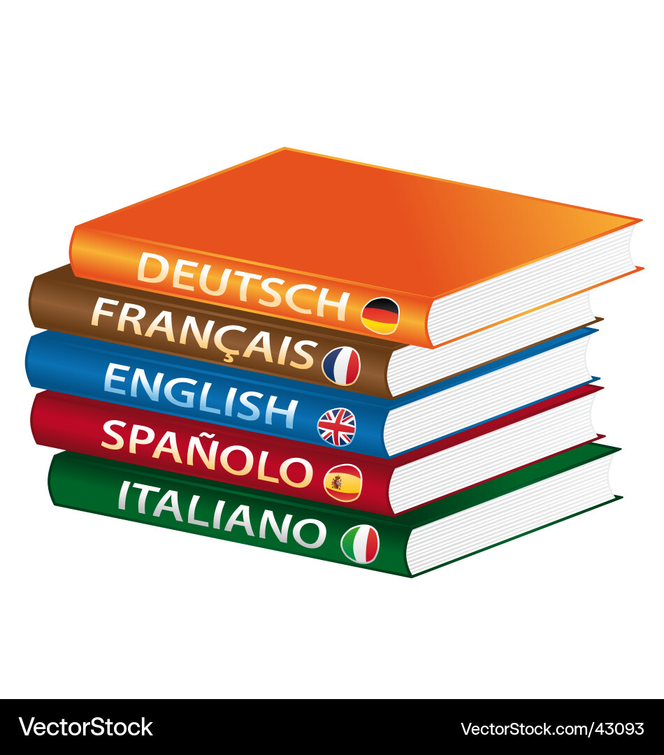 Language Learning Resources Vector Image