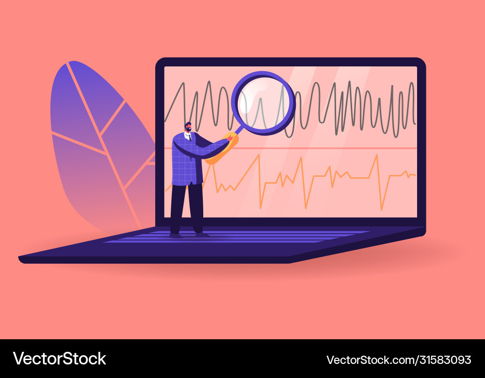 Lie Detector Operator Examining Polygraph vector image