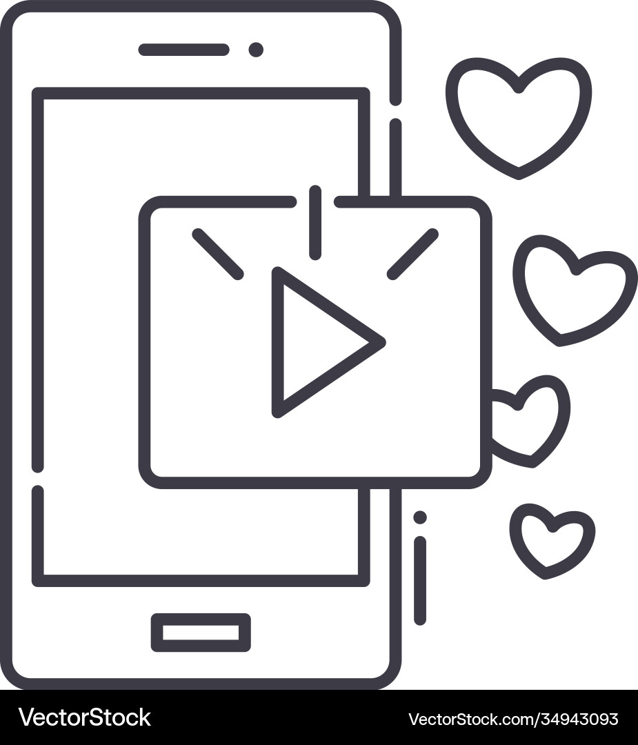 Live stream icon linear isolated Live stream icon linear isolated vector image