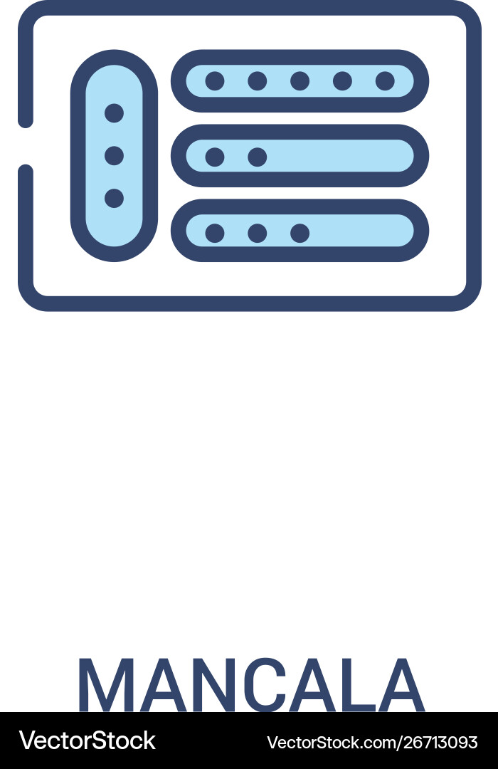 Mancala concept 2 colored icon simple line Vector Image