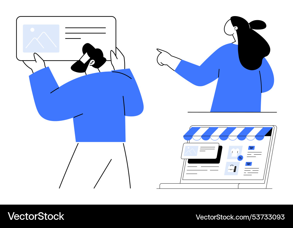 Online collaboration and web design process Online collaboration and web design process vector image