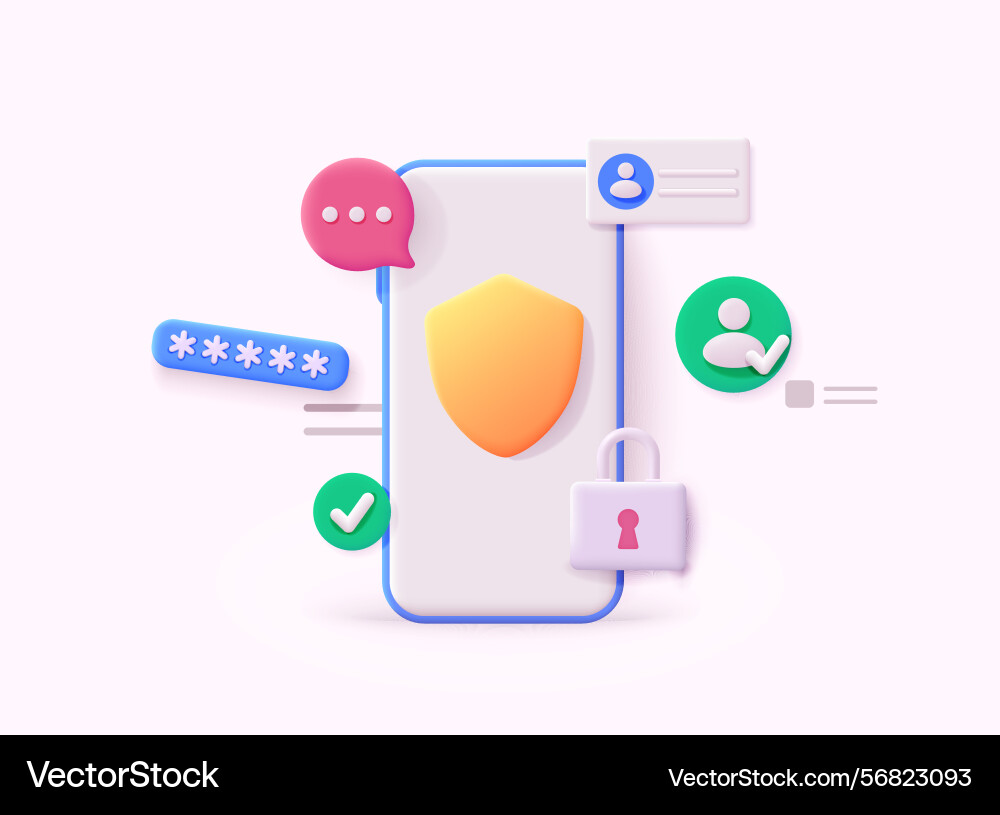 Phone with security password interface to log Phone with security password interface to log vector image