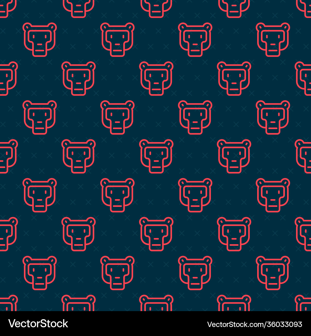 Red line monkey icon isolated seamless pattern Red line monkey icon isolated seamless pattern Vector Image