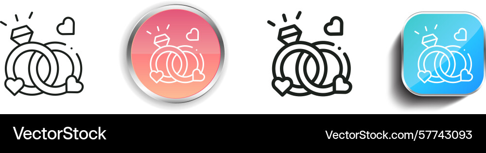 Ring icon thin linear regular and button style Ring icon thin linear regular and button style vector image