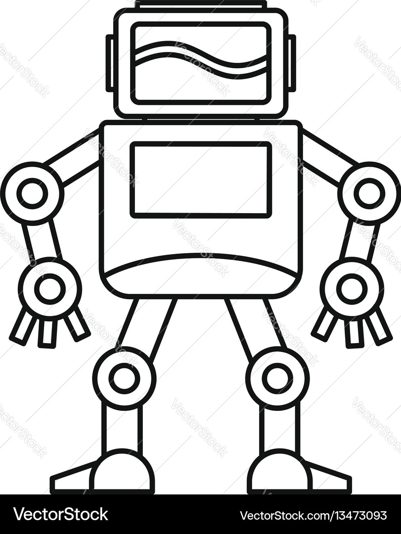 Robot icon outline style Robot icon outline style vector image