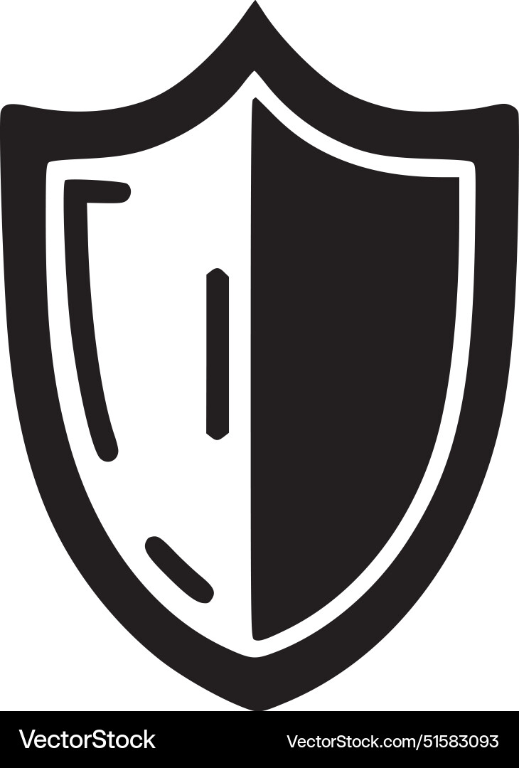 Shield - black and white Royalty Free Vector Image