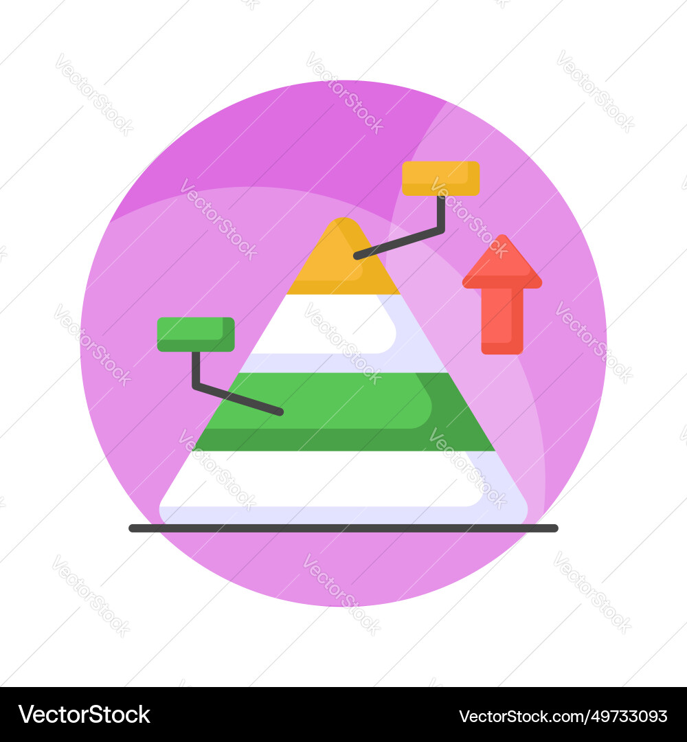 Triangle shape graph design of pyramid Vector Image