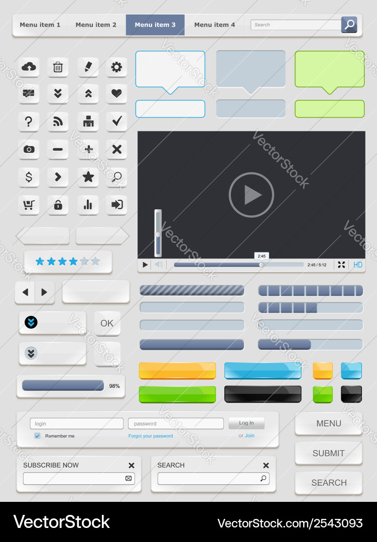 Web design elements set Vector Image