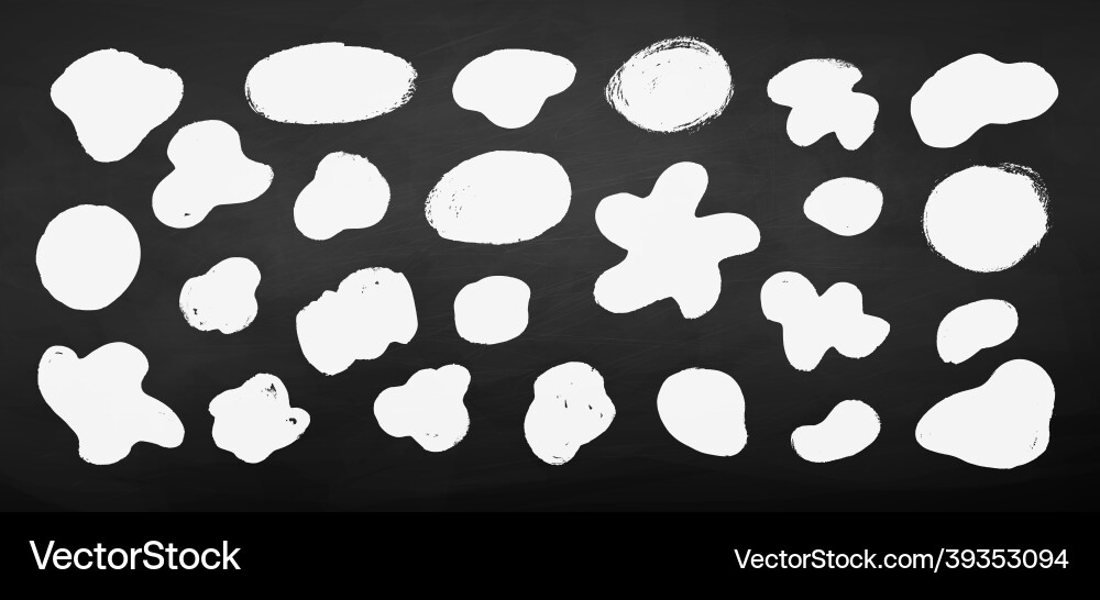 Chalk drawn set of grunge liquid shapes Chalk drawn set of grunge liquid shapes vector image
