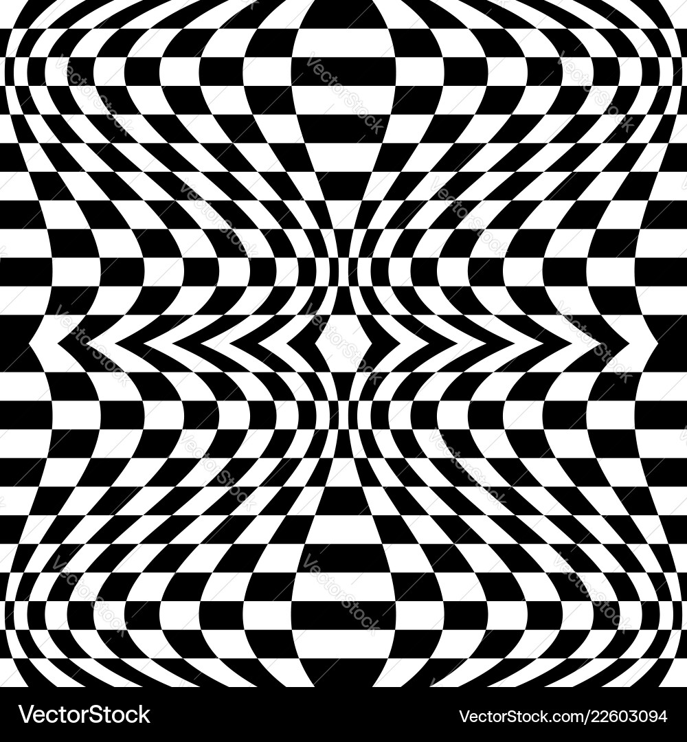 Checkered pattern with distortion effect Checkered pattern with distortion effect vector image