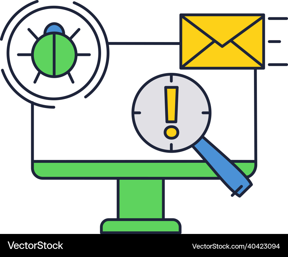 Computer bug virus fraud detection icon vector image
