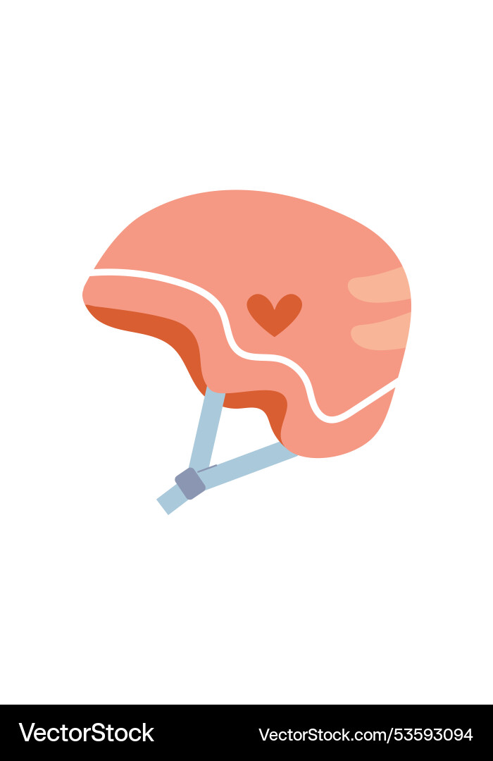 Cute female helmet with heart Cute female helmet with heart Vector Image