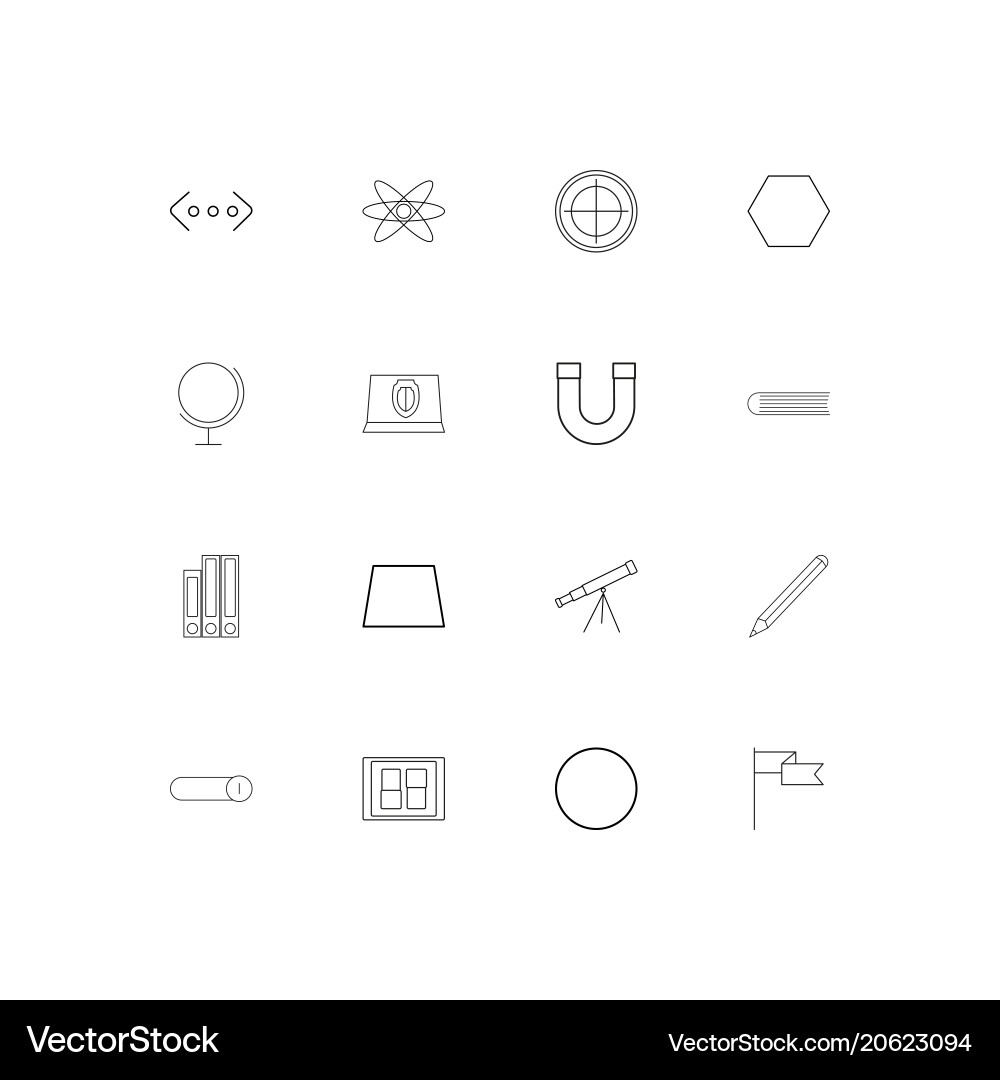 Education and science simple linear icons set Vector Image