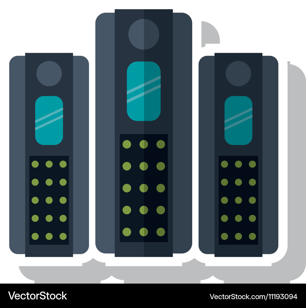 Isolated device and data base design vector image