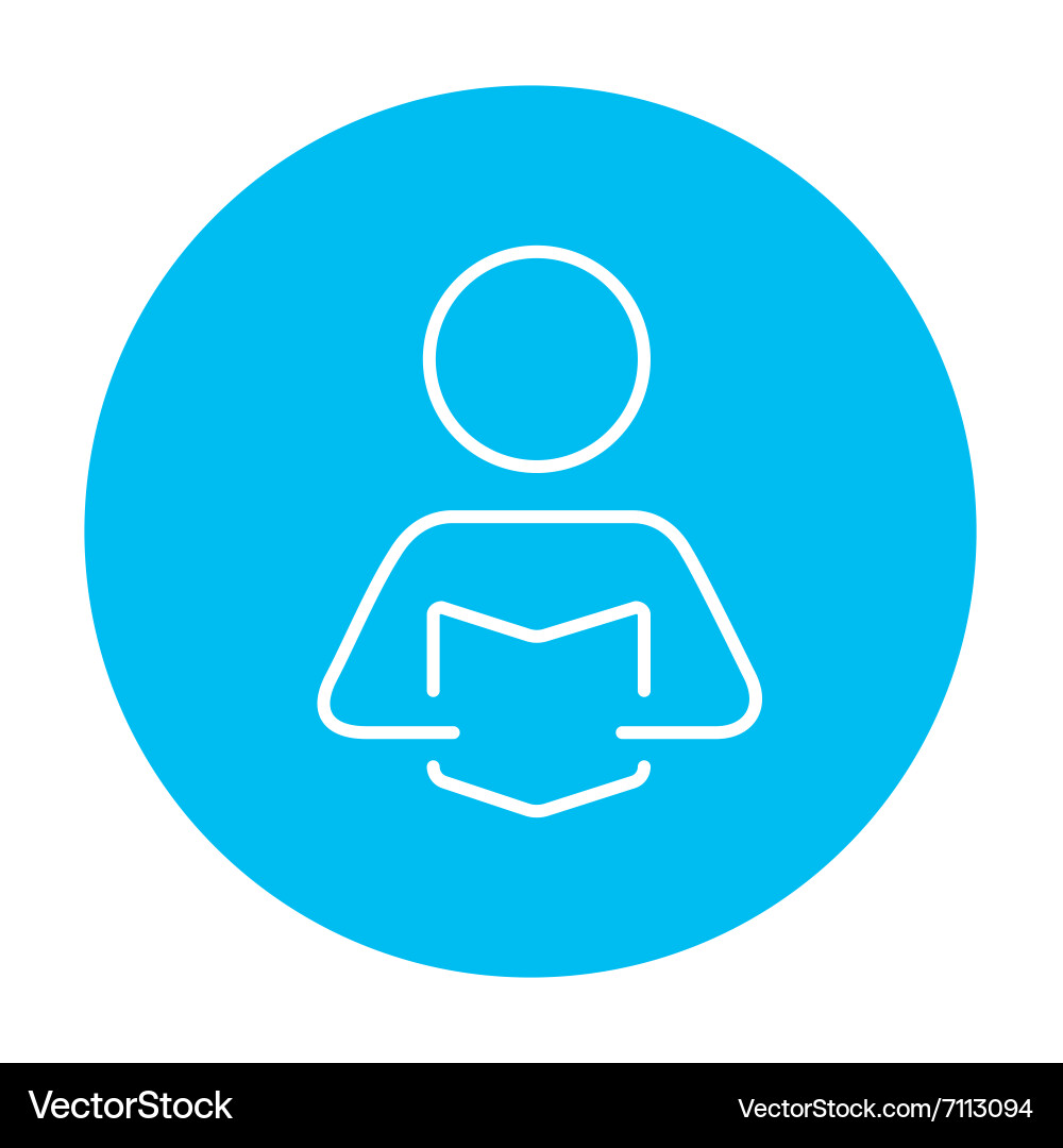 Man reading book line icon vector image