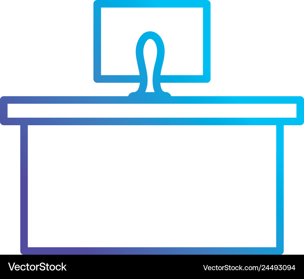 Office desk with computer Vector Image