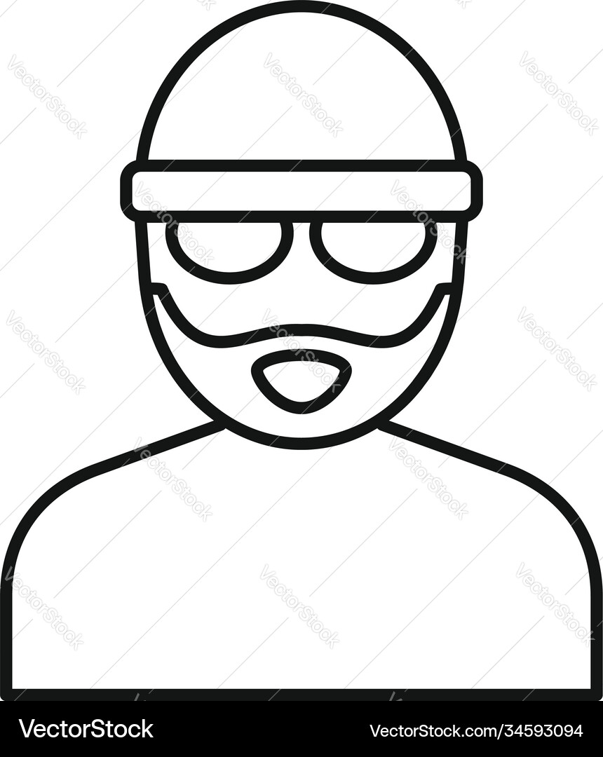 Old hacker icon outline style Vector Image