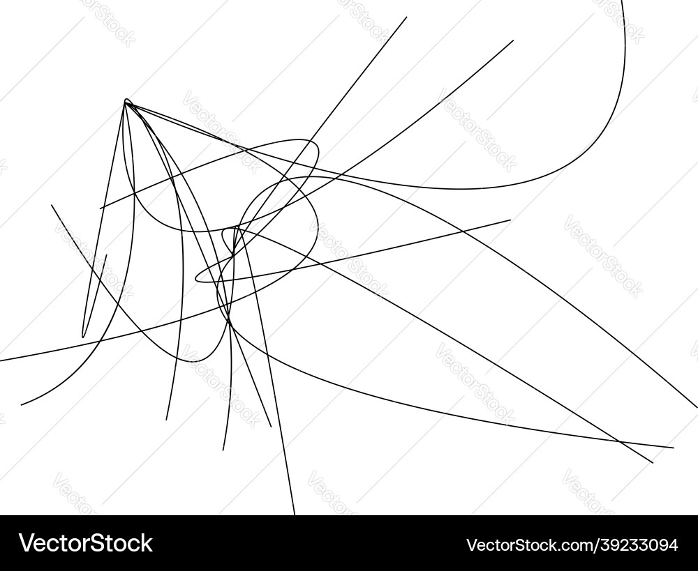 Random curvy squiggly tangled lines knot loop Random curvy squiggly tangled lines knot loop vector image