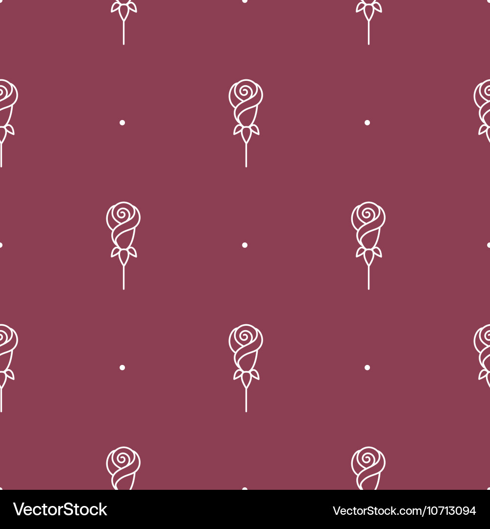 Rose seamless pattern minimal line style vector image