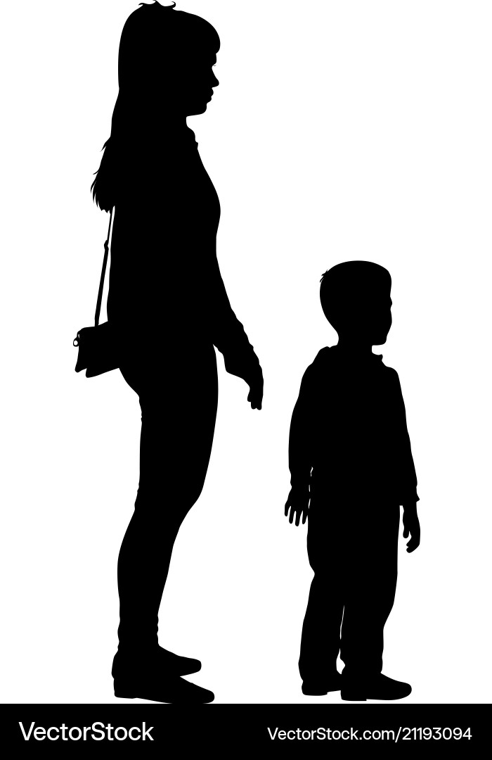 Silhouette of happy family on a white background Silhouette of happy family on a white background vector image