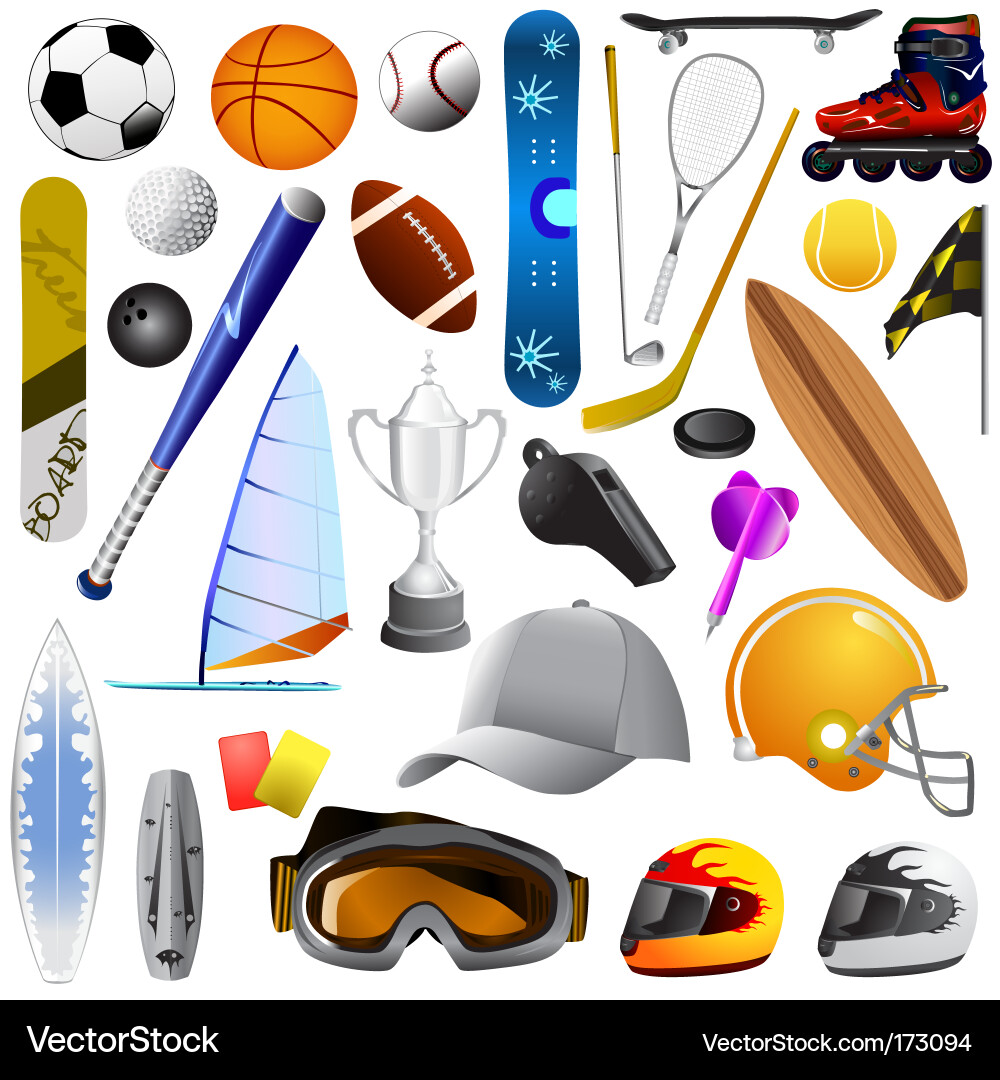 Sport objects Royalty Free Vector Image - VectorStock