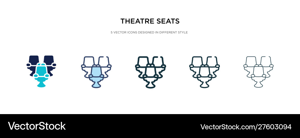 Theatersitze Ikone in verschiedenen Stil zwei Theatersitze Ikone in verschiedenen Stil zwei vektorbild
