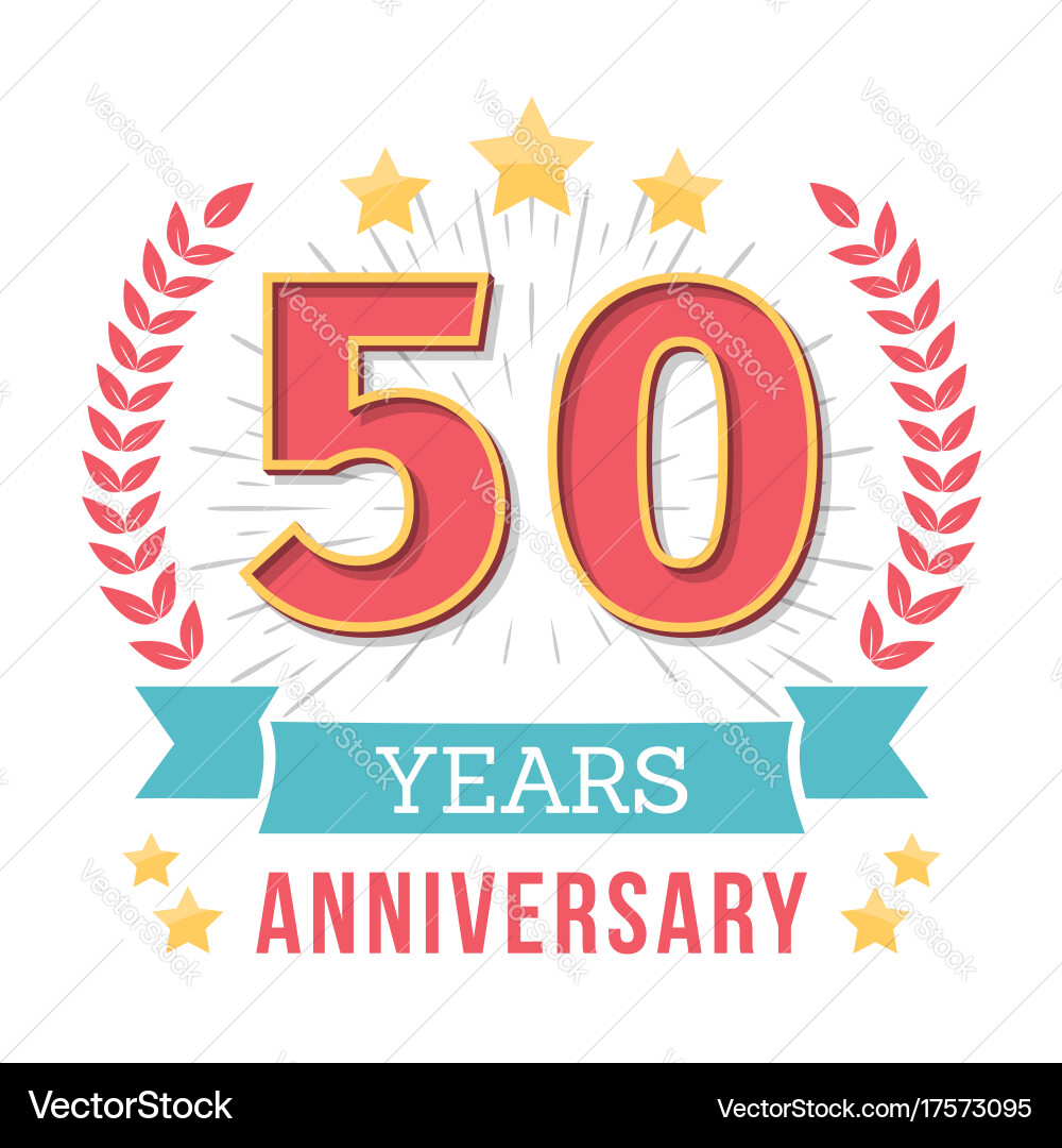 50th Anniversary Celebration Emblem vector image