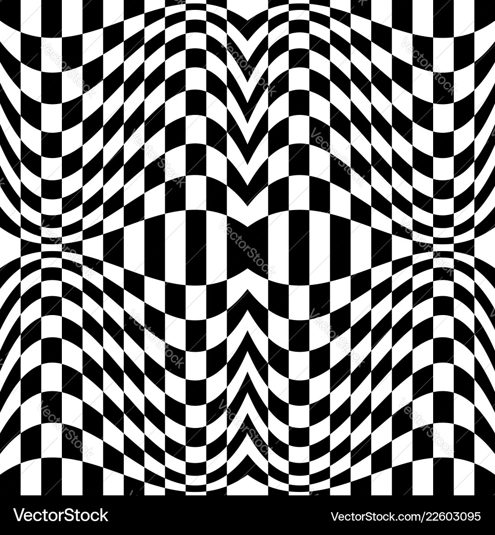 Checkered pattern with distortion effect Checkered pattern with distortion effect vector image