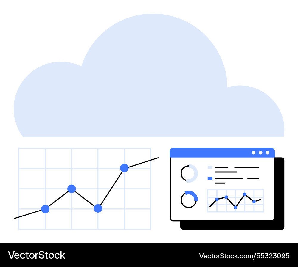 Cloudbasierte Datenanalyse mit interaktivem Graph Cloudbasierte Datenanalyse mit interaktivem Graph vektorbild