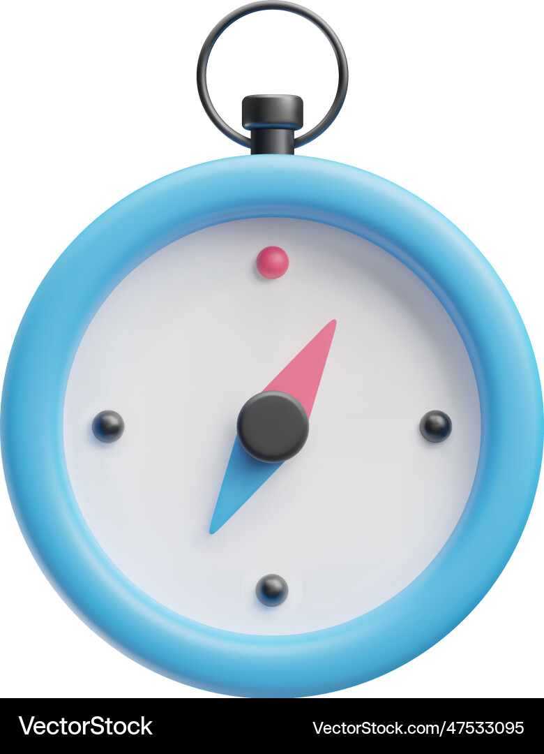 Compass tool measuring time device 3d style Compass tool measuring time device 3d style vector image