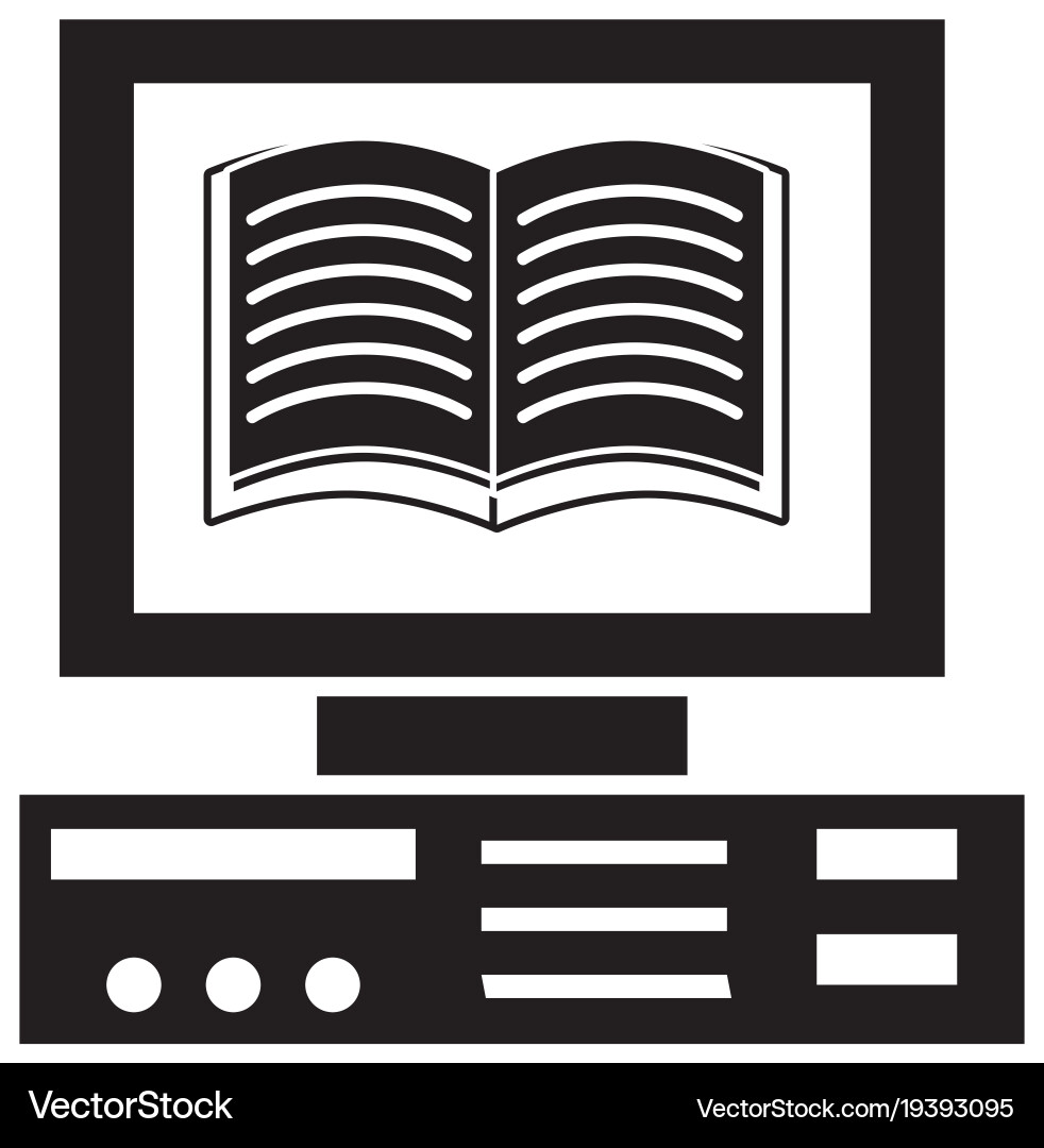 Contour book inside computer technology object Vector Image