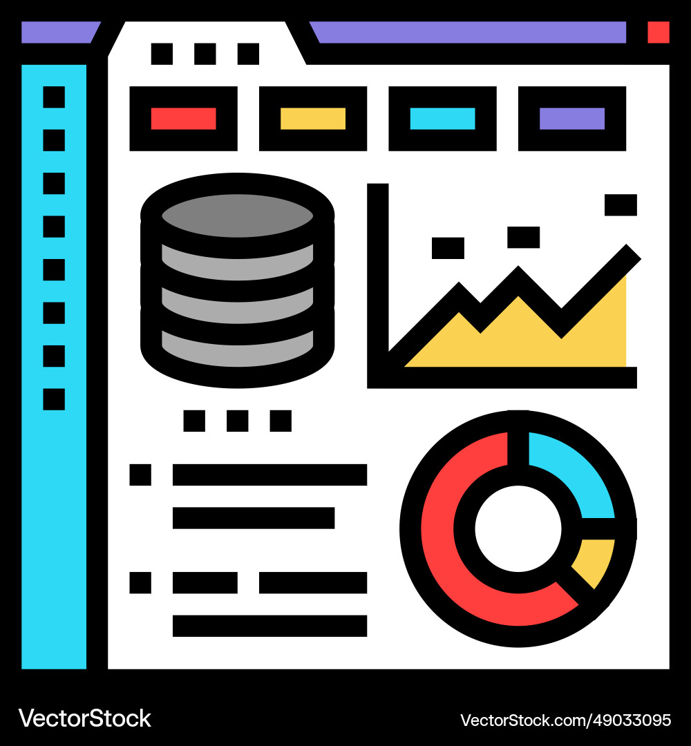 Database dashboard color icon Database dashboard color icon Vector Image