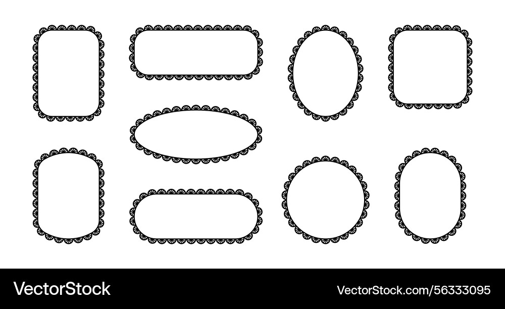 Frame with scallop lace border edge pattern Frame with scallop lace border edge pattern vector image