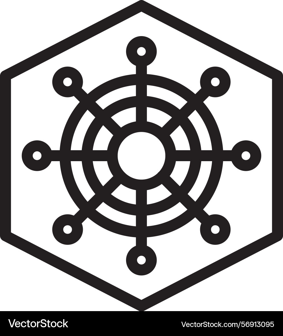 Kubernetes linear style icon design vector image