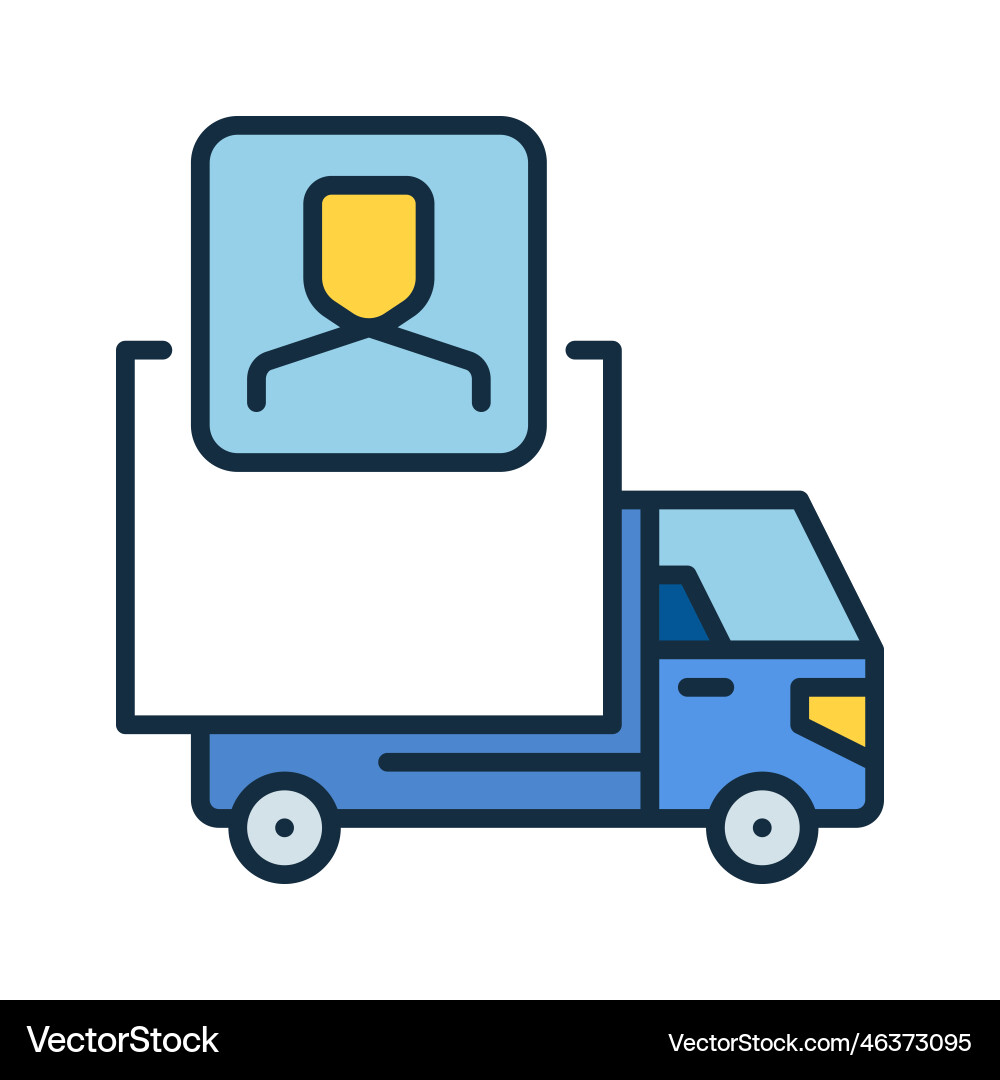 Lieferwagen mit Trucker Icon Vektorbild