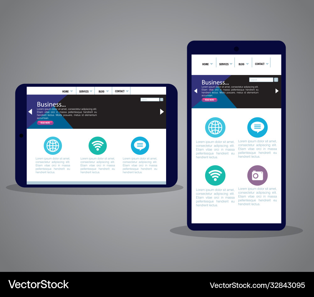 Mockup responsive web concept website development Mockup responsive web concept website development Vector Image