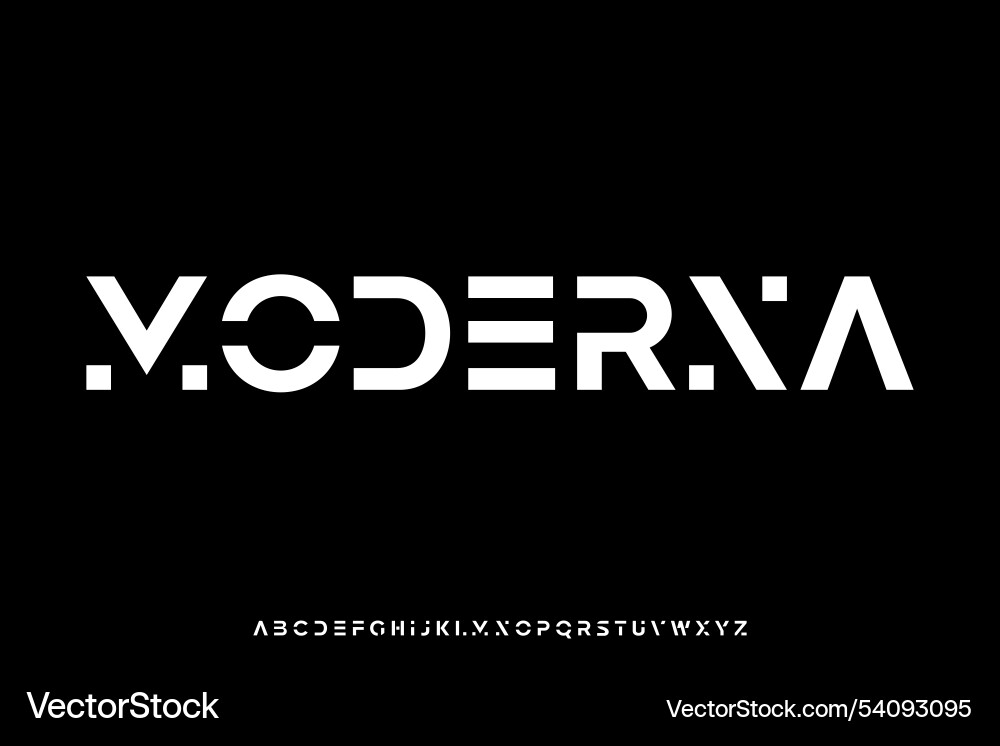 Modern abstract sans serif alphabet display font vector image