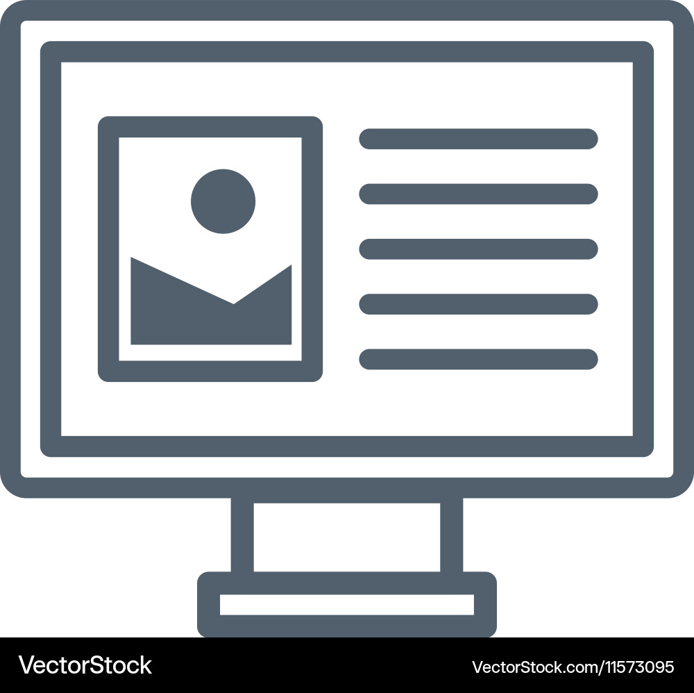 Monitor desktop computer icon Vector Image