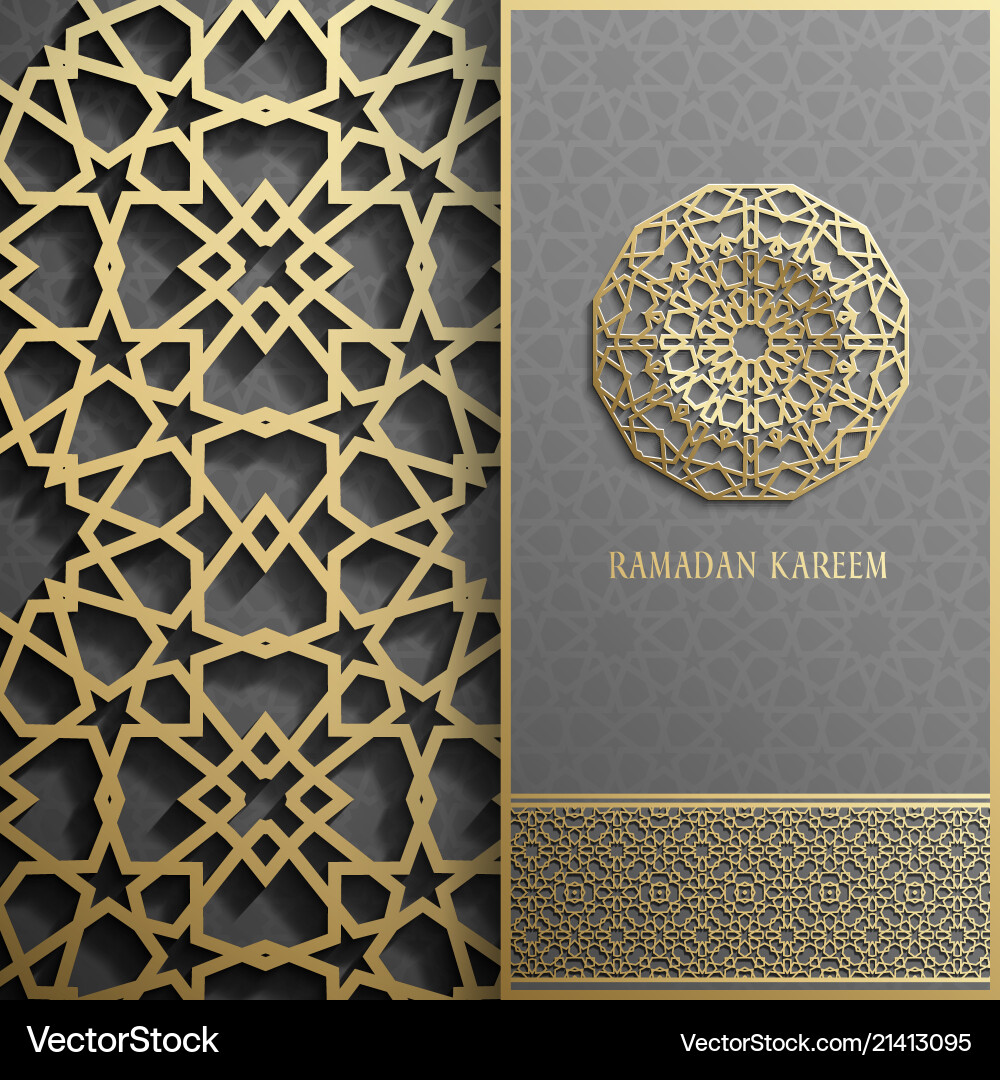 Ramadan kareem greeting cardinvitation islamic Ramadan kareem greeting cardinvitation islamic vector image