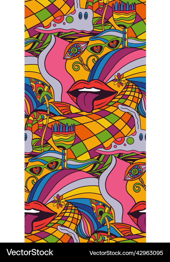 Retro Psychedelic Pattern vector image