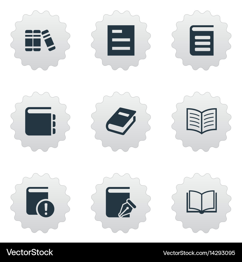 Set of simple reading icons vector image
