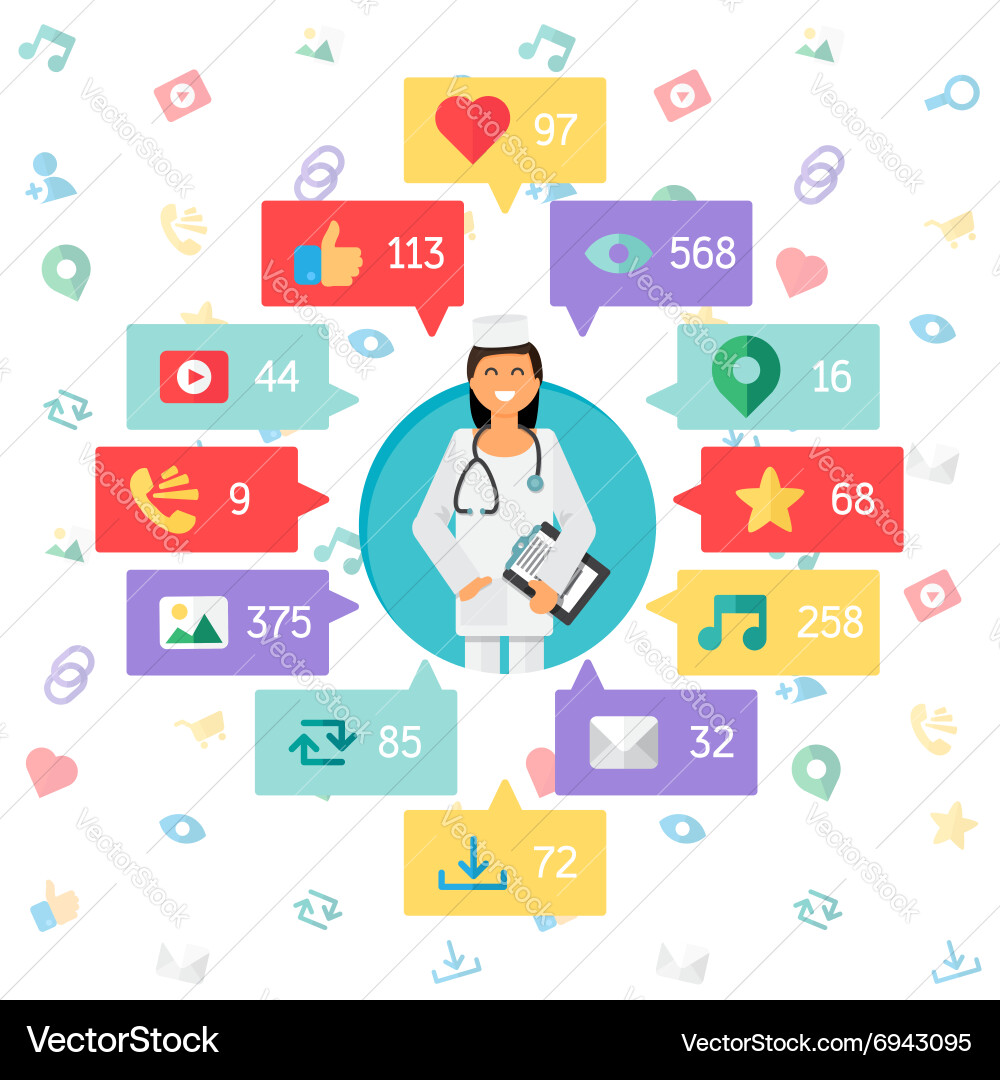 Web virtual socail network Vector Image