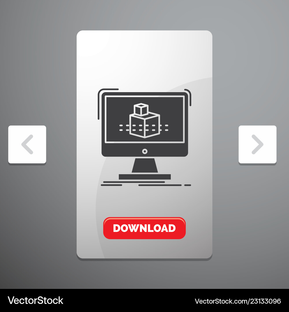 3d cube dimensional modelling sketch glyph icon 3d cube dimensional modelling sketch glyph icon vector image