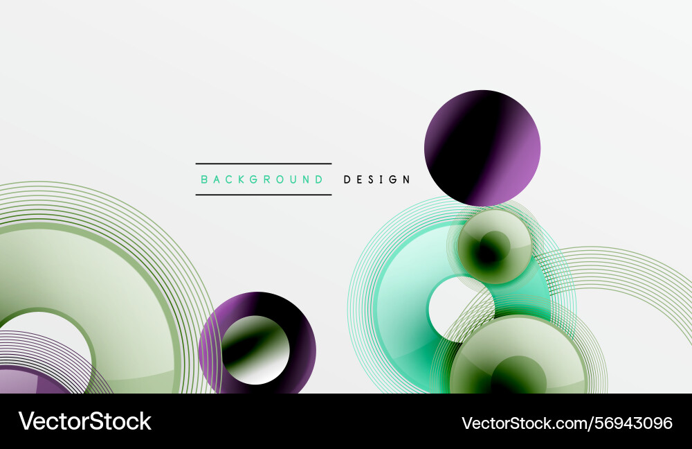 Abstract design features layered circles lines vector image