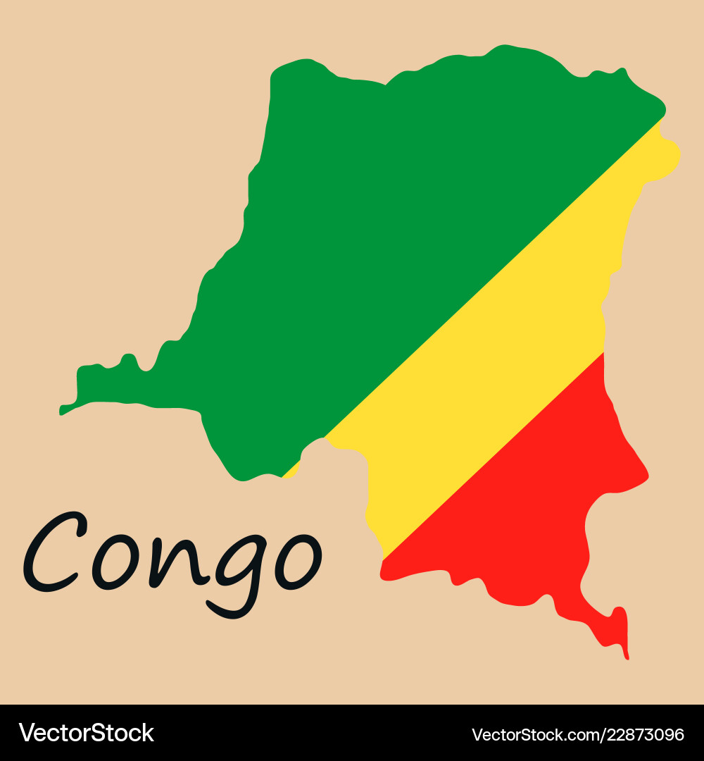 Congo map and flag in white background Congo map and flag in white background vector image