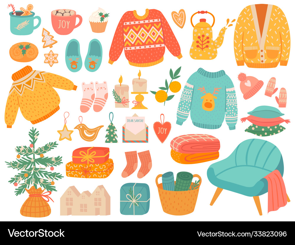 Cozy Winter Christmas Knit Vector Image