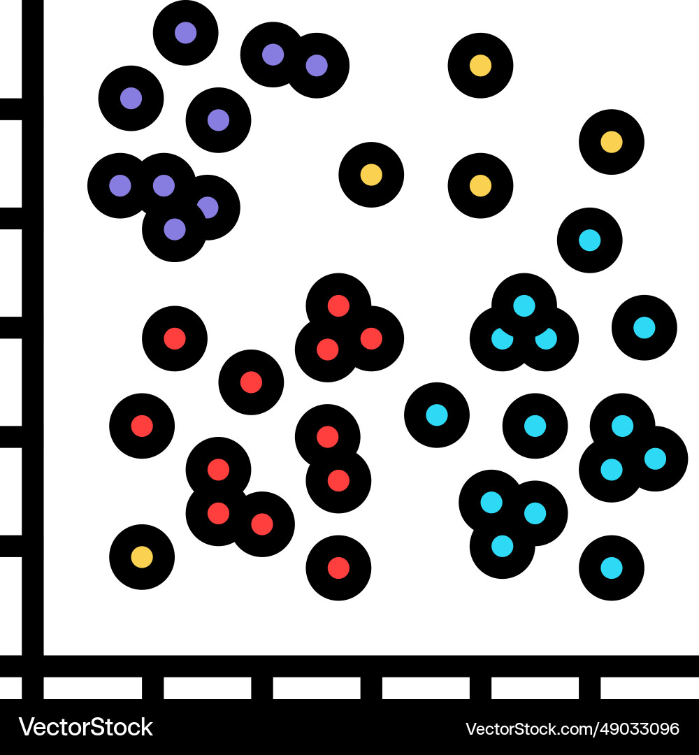 Daten Clustering Datenbank-Farbsymbol Daten Clustering Datenbank-Farbsymbol vektorbild